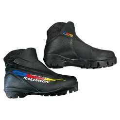 Used Salomon Boys SNS XC Ski Boots Black W 05-05.5 / JR 03.5-04