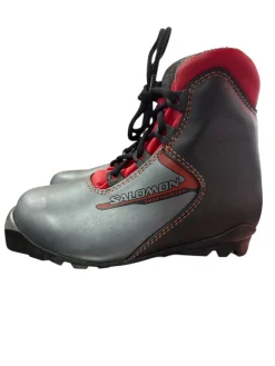 Used Salomon Boys SNS XC Ski Boots Grey YT-13