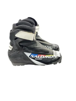 Used Salomon Boys SNS XC Ski Boots Black W 05-05.5 / JR 03.5-04