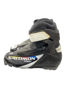 Used Salomon Boys SNS XC Ski Boots Black W 05-05.5 / JR 03.5-04