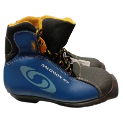 Used Salomon Boys SNS XC Ski Boots Royal Blue YT-12