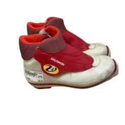 Used Salomon Boys SNS XC Ski Boots Red W 06.5-07 / JR 4.5-05