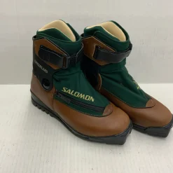 Used Salomon GREENLAND LEATHER/CANVAS Mens SNS XC Ski Boots Brown M 09.5 / W 09.5-10