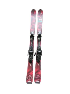 Used Salomon LUX OST W/SALOMON L7 BINDINGS Girls DH Ski/Binding Maroon 130 cm