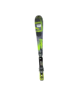Used Salomon MAX JR 120 Boys DH Ski/Binding Green 120 cm