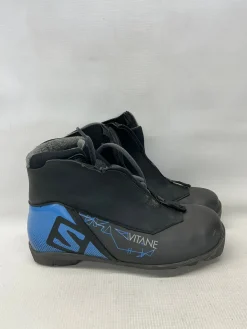 Used Salomon Mens NNN XC Ski Boots Black W 05-05.5 / JR 03.5-04