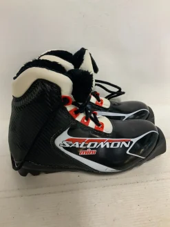 Used Salomon MINI Boys SNS XC Ski Boots Black JR-03