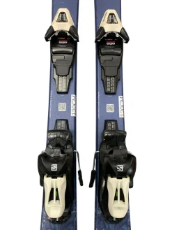 Used Salomon QST Boys DH Ski/Binding Navy Blue 120 cm