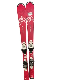 Used Salomon QST LUX JR 120CM Girls DH Ski/Binding Pink 120 cm