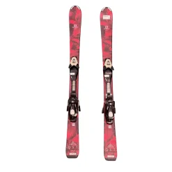 Used Salomon QST LUX JR W/C5 EASYTRAK Girls DH Ski/Binding Red 120 cm