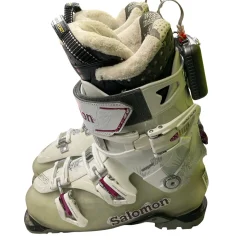 Used Salomon QUEST ACCESS ENERGYZER 70 Womens DH Ski Boot White 255 MP - M07.5 - W08.5