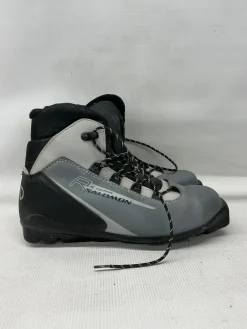 Used Salomon R TOURING Boys SNS XC Ski Boots Grey W 06.5-07 / JR 4.5-05
