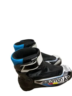 Used Salomon SKIATHALON Boys NNN XC Ski Boots Black W 05-05.5 / JR 03.5-04
