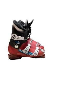 Used Salomon T3 Boys DH Ski Boot Maroon 245 MP - M06.5 - W07.5