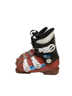 Used Salomon T3 Boys DH Ski Boot Red 220 MP - J04 - W05