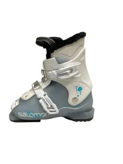 Used Salomon T2 Girls DH Ski Boot Carolina Blue 195 MP - Y13