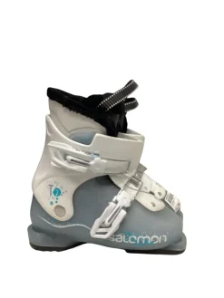 Used Salomon T2 Girls DH Ski Boot Carolina Blue 195 MP - Y13