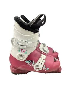 Used Salomon T2 Girls DH Ski Boot Pink 210 MP - J02