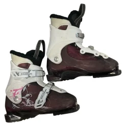 Used Salomon T2 Girls DH Ski Boot Maroon 215 MP - J03