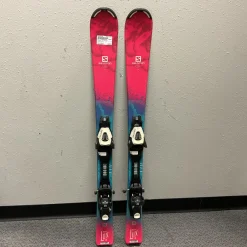 Used Salomon THE LUX JR Girls DH Ski/Binding Pink 110 cm