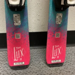 Used Salomon THE LUX JR Girls DH Ski/Binding Pink And Navy Blue 120 cm