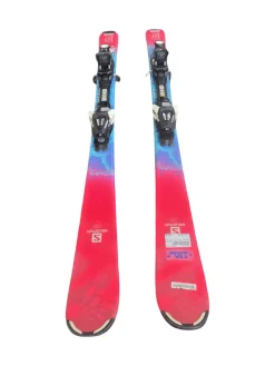 Used Salomon THE LUX JR SKIS 120CM Girls DH Ski/Binding Pink 120 cm