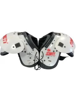 Used Schutt BLOCKER JR FB Shoulder Pads White MD