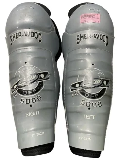 Used Sher-wood SGOFF 5000 Senior Shin Guards Grey 15"