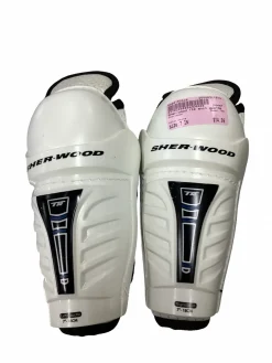Used Sher-wood T50 Youth Shin Guards White 7"