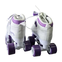 Used SKATE CITY CHALLANGER QUADS 12Y Child Roller Quad Skates White Youth 12.0