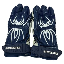 Used SPIDERZ BATTING GLOVES BB/SB Batting Gloves Navy Blue Senior