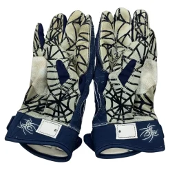 Used SPIDERZ BATTING GLOVES BB/SB Batting Gloves Navy Blue Senior