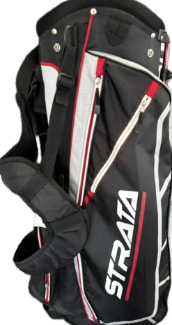 Used Strata BLACK/RED Mens Stand Bag Black