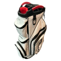 Used Taylormade LITE CART BAG Mens Cart Bag White/Black/Red