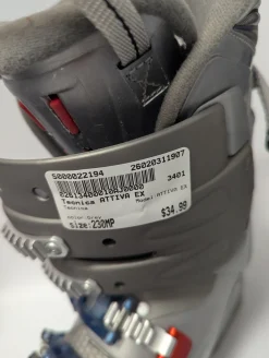 Used Tecnica ATTIVA EX Girls DH Ski Boot Grey 230 MP - J05 - W06