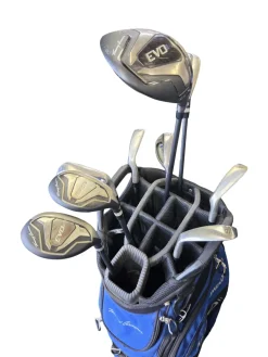 Used Tommy Armour EVO II SET SENIOR FLEX Mens Package Set RH Royal Blue 9 Piece