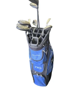 Used Tommy Armour EVO II SET SENIOR FLEX Mens Package Set RH Royal Blue 9 Piece