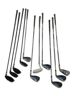 Used Tommy Armour EVO Mens Package Set RH Black And Royal Blue 12 Piece