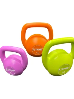Used Tone Fitness Kettle Dumbbell Black 30 lb