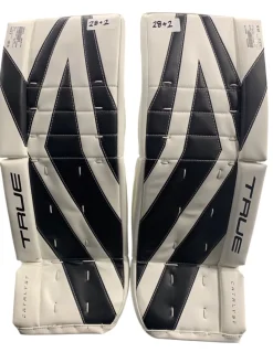 Used True CATALYST Goalie Leg Pads Junior White/Black 28+2”