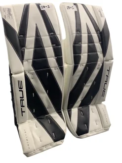 Used True CATALYST Goalie Leg Pads Junior White/Black 28+2”