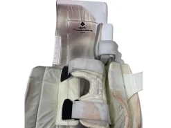 Used True HZRDUS 9X4 Goalie Leg Pads Senior White 33+2”