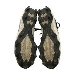 Used Under Armour BASEBALL CLEATS BB/SB Cleats White And Black Senior 12