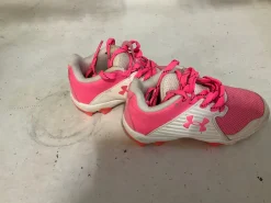 Used Under Armour 11 BB CLEATS BB/SB Cleats Pink Youth 11.0