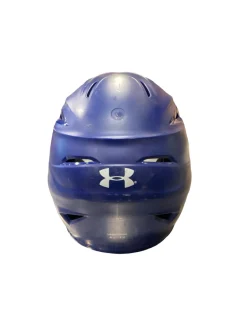 Used Under Armour BLUE BASEBALL HELMET W/MASK Batting Helmet w/Mask Royal Blue MD