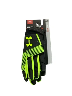 Used Under Armour CLEAN UP BB/SB Batting Gloves Neon Green MD