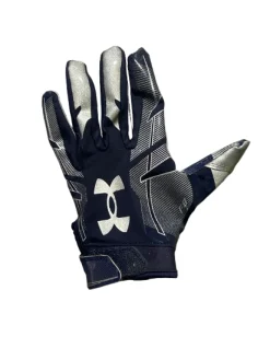 Used Under Armour F8 FOOTBALL GLOVE FB Gloves Navy Blue SM
