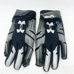 Used Under Armour F8 YOUTH FB Gloves Black And Silver LG