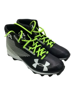 Used Under Armour HAMMER MC Adult FB Cleats Black And White Senior 11.5