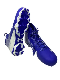 Used Under Armour HAMMER MC Adult FB Cleats Royal Blue And White Senior 11